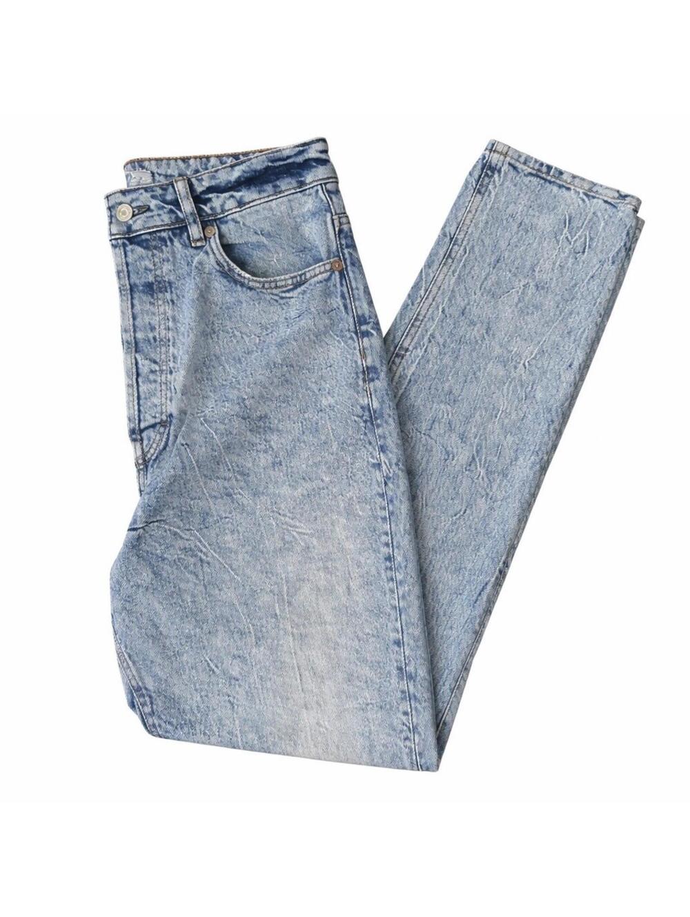 Free People We The Free Jeans Size 28 Acid Wash High Rise Straight Leg